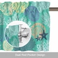 thumbnail image 6 of Aqua Gray Shell Coral Kitchen Curtain Valances for Windows Farmhouse Short Curtains, Coastal Summer Beach Nautical Ocean Rod Pocket Valance Curtain for Bedroom Cafe Living Room 42"x12", 6 of 8