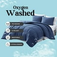 thumbnail image 5 of Casa Platino Pre-Washed Comforter Queen Size Bedding Set– Ultra Soft Cozy Breathable 100% Brushed Microfiber Bedroom Sets Queen Size -Fade Resistant with Queen Comforter & 2 Queen Pillow Shams - Navy, 5 of 9