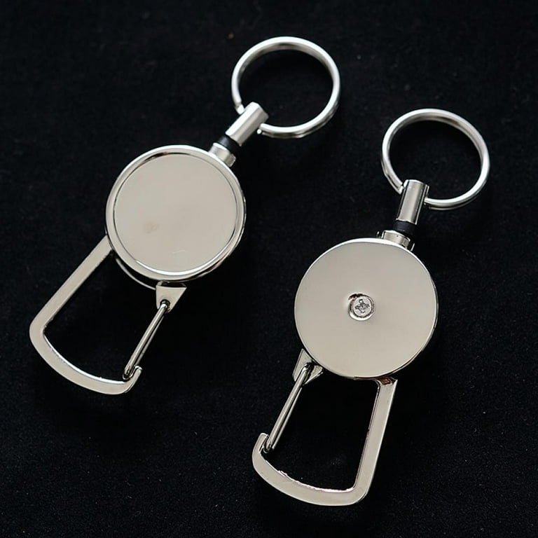 Heavy Duty Metal Retractable Badge Holders Carabiner Keychain Belt Badge  Reels Clip Key Ring Id Card Holder - Badge Holder & Accessories - AliExpress
