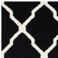 thumbnail image 4 of SAFAVIEH Dhurrie Tabitha Geometric Moroccan Wool Area Rug, Black/Ivory, 6' x 6' Square, 4 of 5