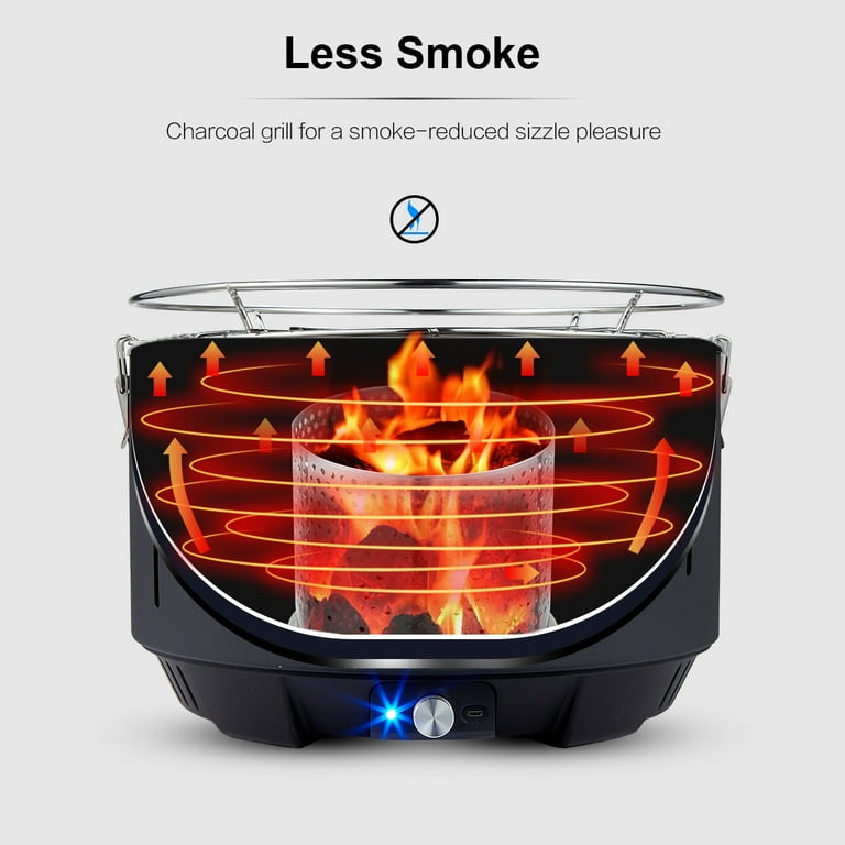 Portable Smokeless Charcoal Electric Grill