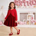thumbnail image 2 of Hotiary 9M-7Y Toddler Girls Open Front Knit Cardigan Sweater Baby Kids Long Sleeve Bolero Shrug Dress Up Cropped Jacket Tops, 2 of 6