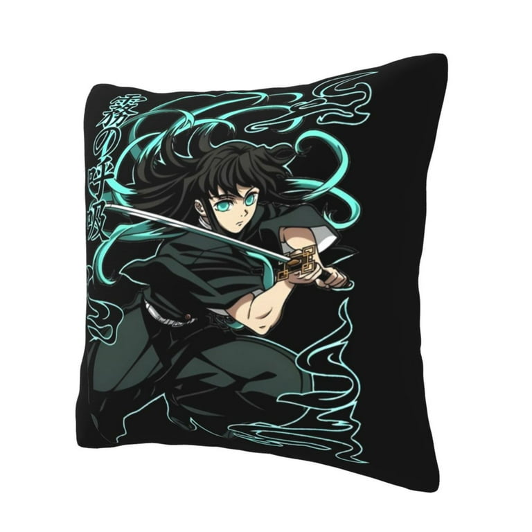 Demon Slayer Muichiro Tokito Throw Pillow Case Cozy Square