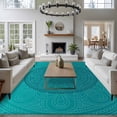 thumbnail image 4 of Teal Boho Area Rug 6x9 FT, Non Slip Living Room Throw Carpet, Farmhouse Abstract Geometric Aesthetic Art Washable Soft Large Floor Carpet Non-Shedding Rug for Bedroom Dining Room Play Room, 4 of 9