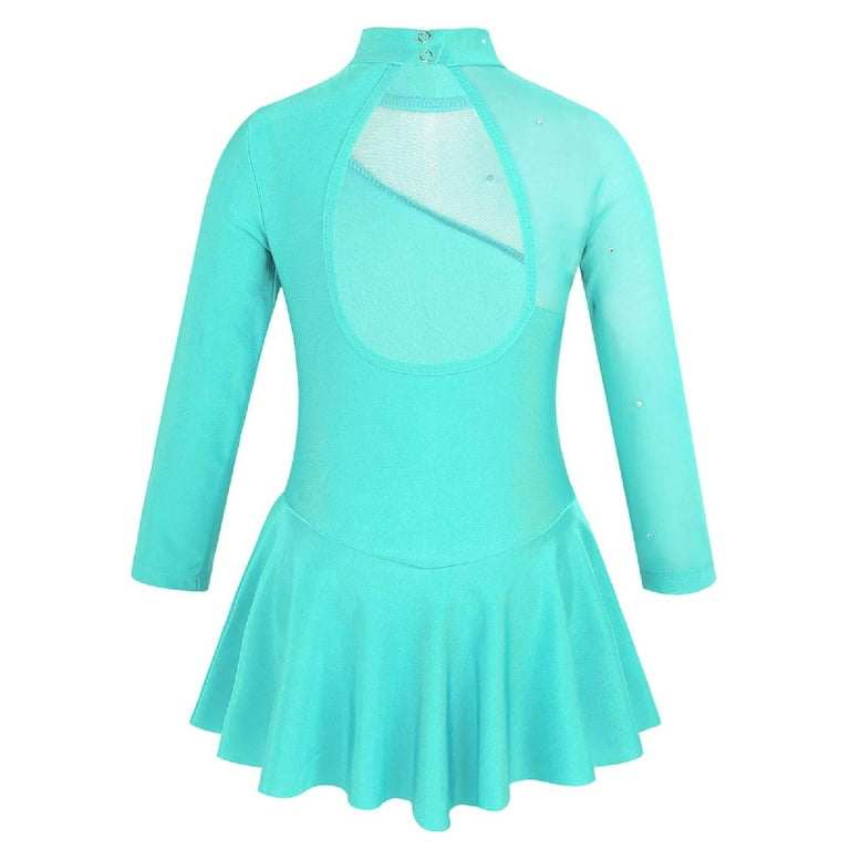 mint green figure skating dress Inhzoy Girls High Neck Ice Skating Dress Figure Roller Skating Leotard Tutu Skirt, Girl's, Size: 10