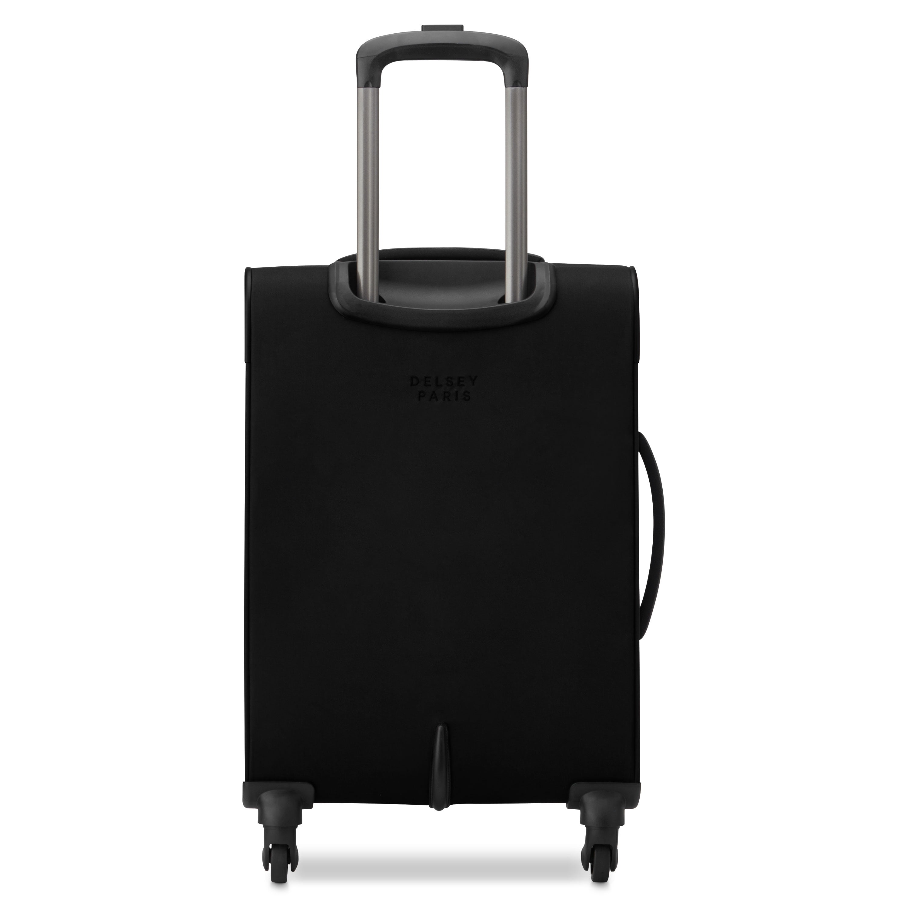 United Colors of Benetton x Delsey Paris, Ribbed Softside 20" Carry-on Expandable Spinner Luggage, Black