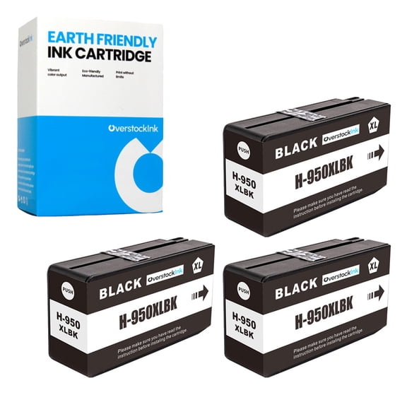 OverstockInk 950XL Printer Ink Cartridges Compatible for HP 950 950XL for OfficeJet Pro 8100 - N811a (3 Black)