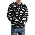 thumbnail image 5 of Black And White Moon Stars Clouds 3D Print Hoodie Men Women Autumn Thin Pullover Sweatshirt Vintage Streetwear Tops, 5 of 6