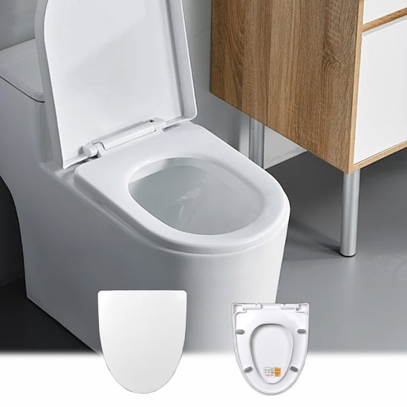 Kchsji Universal Toilet Seat Cover - Soft Close Toilet Seat with One Button Installation - Ergonomic, Non-Yellowing Coating for Bathrooms - Comfortable, Easy to Install, Perfect for All Toilets