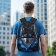 thumbnail image 6 of POLERO Blue Wolf Galaxy 17 Inch Backpack for Kids, Polyester Lightweight Portable School Backpack for Outdoor, 6 of 10