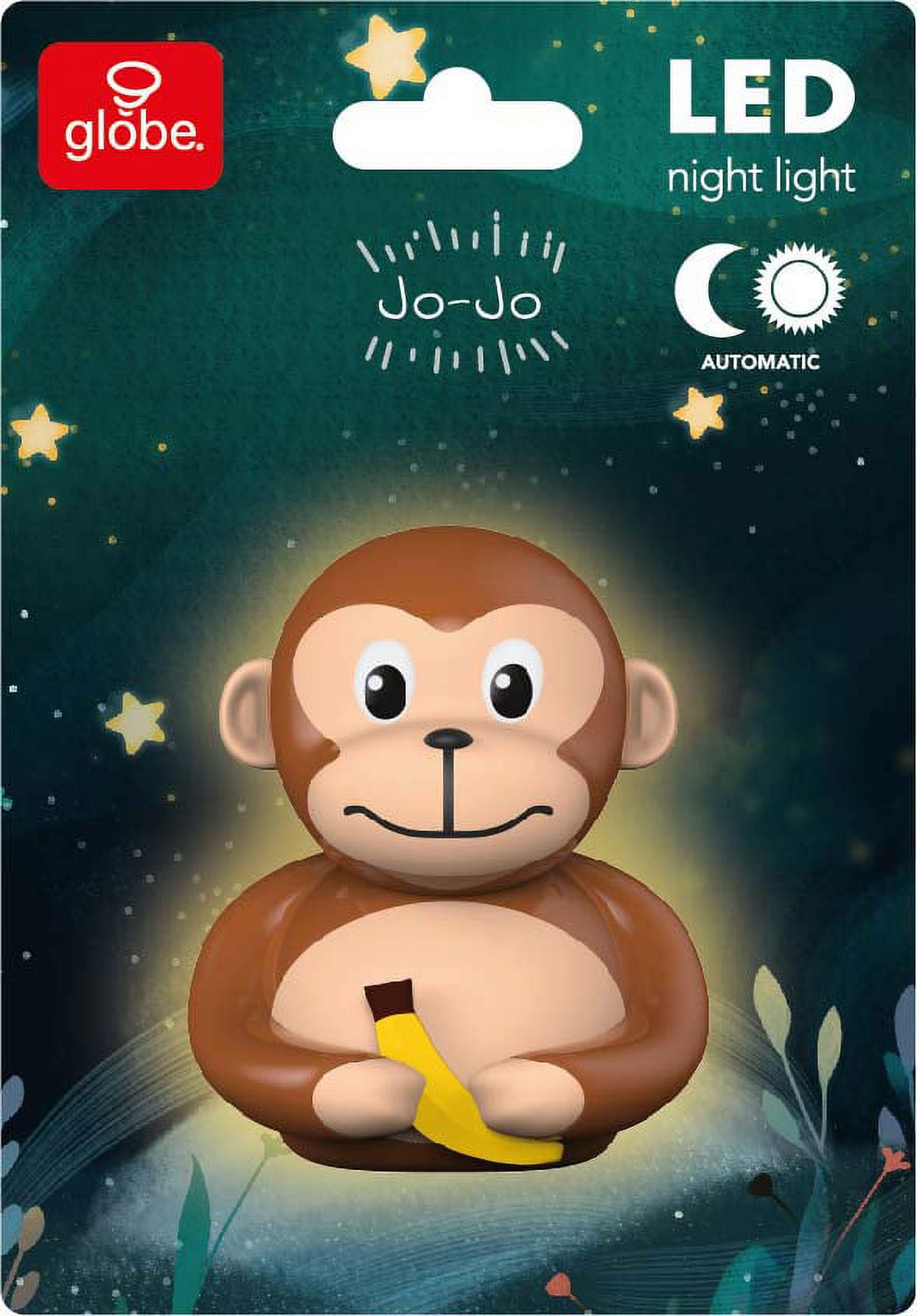 Globe Electric LED Monkey Automatic Dusk to Dawn Plug-in Kids Night Light, 3.25" H x 3.05" W