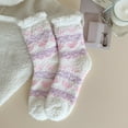 thumbnail image 2 of Levmjia Women Mid Crew Socks Winter Thermal Warm Striped Printed Casual Cold Weather Comfortable Breathable Sleeping Daily Wear, 2 of 2