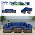 thumbnail image 4 of Gymax 6PCS Rattan Outdoor Sectional Sofa Set Patio Furniture Set w/ Navy Cushions, 4 of 10
