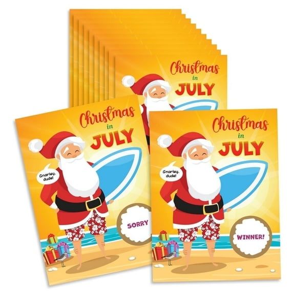 My Scratch Offs Christmas in July Beach Fun and Sun Santa Scratch-off Card Game, 26 Pack