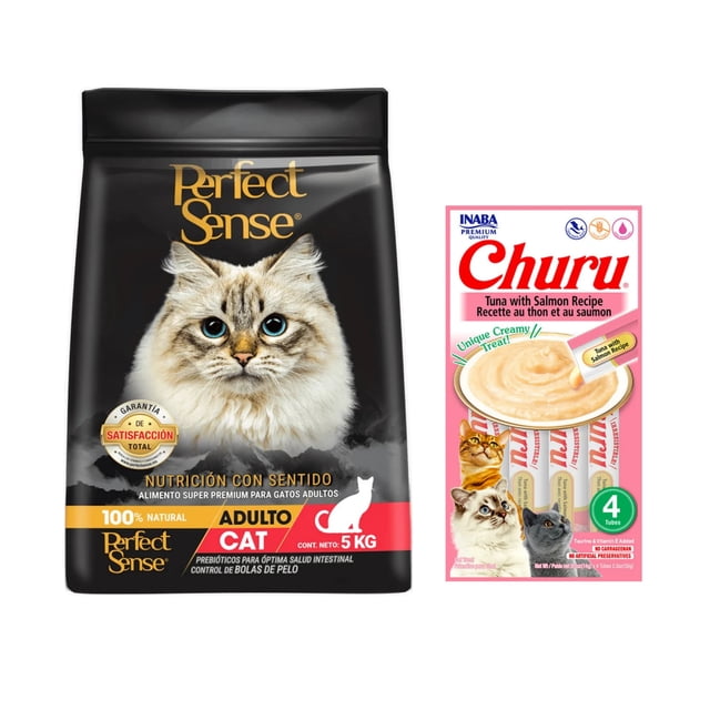 Perfect Sense Gato 5 Kg + Churu Snack Salmon y Atun 14 g (4 Pzas.)