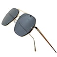 thumbnail image 4 of Dark Black Lens Sunglasses Men's Fashion Forward Gold Frame Street Wear Trendy, 4 of 9