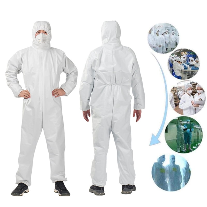 Details about   Extra Thick High Quality Protective Coverall Isolation Suit With Hood USA Stock 