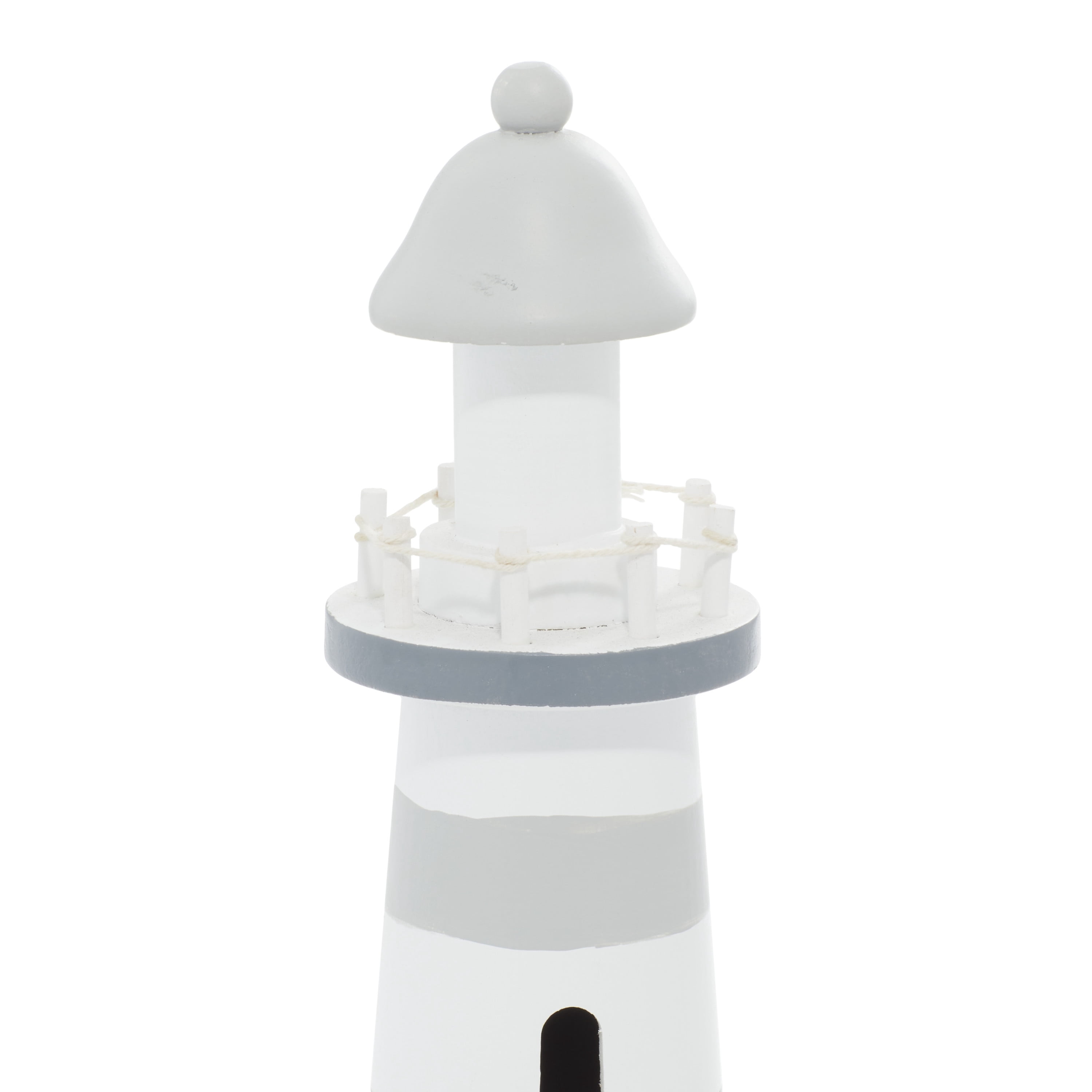 4" x 13" Gray Wood Light House Sculpture, by DecMode