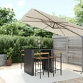 thumbnail image 6 of vidaXL Patio Bar Set Wicker Outdoor Bar Set Poly Rattan and Solid Wood Acacia, 6 of 34
