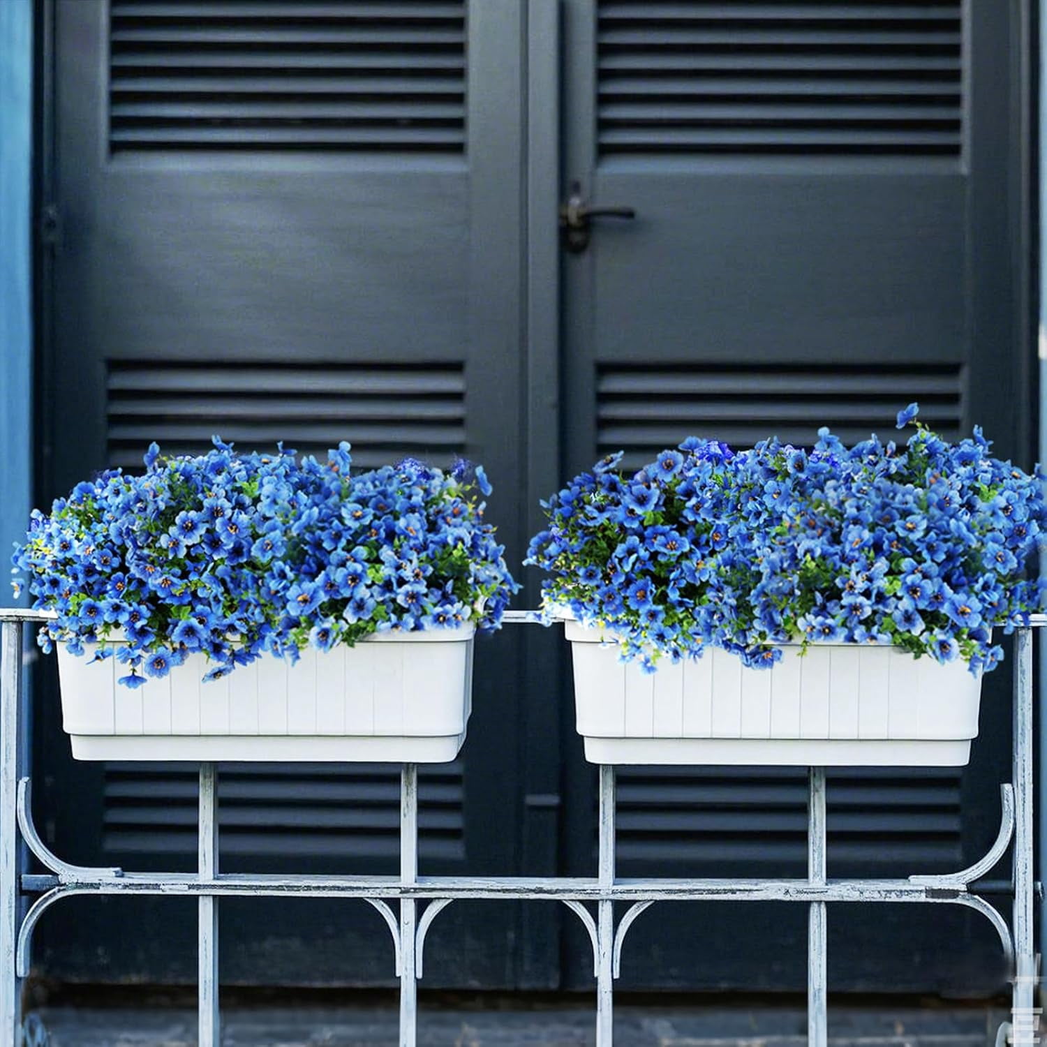 Artificial Flowers for Outdoors, 6 Bundles Artificial Plants & Flowers Outdoor, UV Resistant Faux Flowers Outdoor Fake Flowers for Outside Porch Window Box Decoration