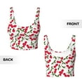 thumbnail image 5 of Haiem Cherry_1 Pattern Womens Sports Bra - U Neck Padded Low Impact Yoga Bra Workout Crop Top Gym Moisture-Wicking Workout Vest -Medium, 5 of 9