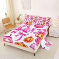 thumbnail image 2 of Manfei Coquette Pink Pumpkin Print King Sheets for Women, Bow Halloween Pumpkin Lantern Bedding, 4pcs, 1 Flat Sheet, 1 Fitted Sheet and 2 Pillowcases, 2 of 6