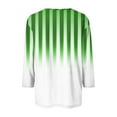 thumbnail image 4 of Utoimkio 3/4 Length Sleeve Womens Blouses Tops Casual Loose Fit V Neck T Shirts Cute Striped Print Three Quarter Length Tunic Tops for Women, 4 of 5