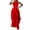 Red, variant on Patchwork Overlay Embellished Plain Women'S High-Waist Pants Suit Red L
