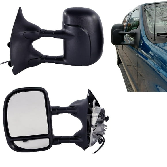 MOTOOS Rétroviseurs de Remorquage Conducteur Vue Latérale Pliante Extensible Remplacement pour 1999-2007 Ford F-250 F-350 F-450 F-550 Super Duty 2000-2005 Ford Excursion 6.8L V10