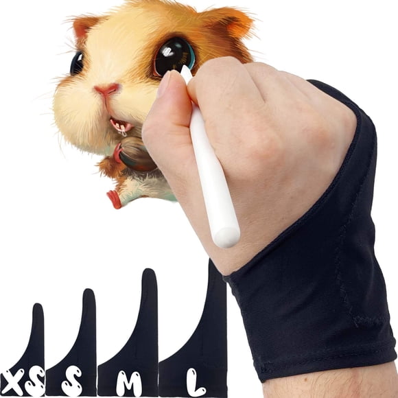 Artist Glove AKX AK-01 Small, paquete de 2 unidades para tableta gráfica, color negro