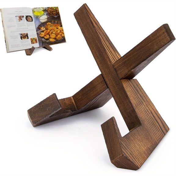 Multi-Angle Adjustable Wooden Recipe Stand, Countertop Cookbook Holder for Kitchen & Dining | Eco-Friendly Menu Display, Space-Saving Design