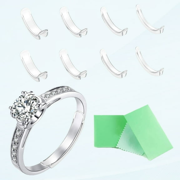 Invisible ring size adjuster for loose rings. Ring adjuster for thin rings with jewelry polishing cloth