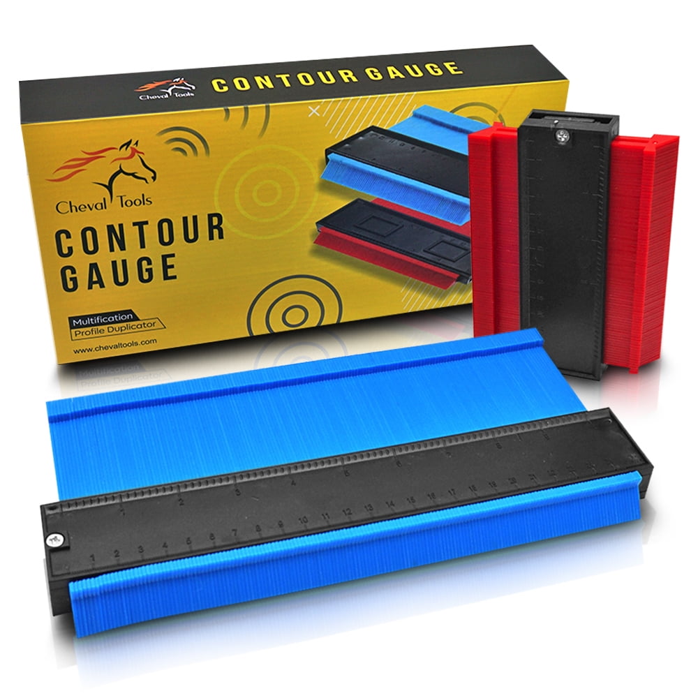5 Inch, Blue Plastic Contour Gauge Outline Profile Gauge Duplicator Shape Measuring Tool Multifunctional Carpentry Tool
