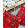 thumbnail image 2 of Outdoor Waterproof Throw Pillow Covers, Christmas Pine Branch Leaves Berries Snow Red Vintage Farmhouse Decoration Pillowcases Cushion Covers Cases for Patio Couch Bench, Pack of 2 Square, 18X18 Inch, 2 of 6