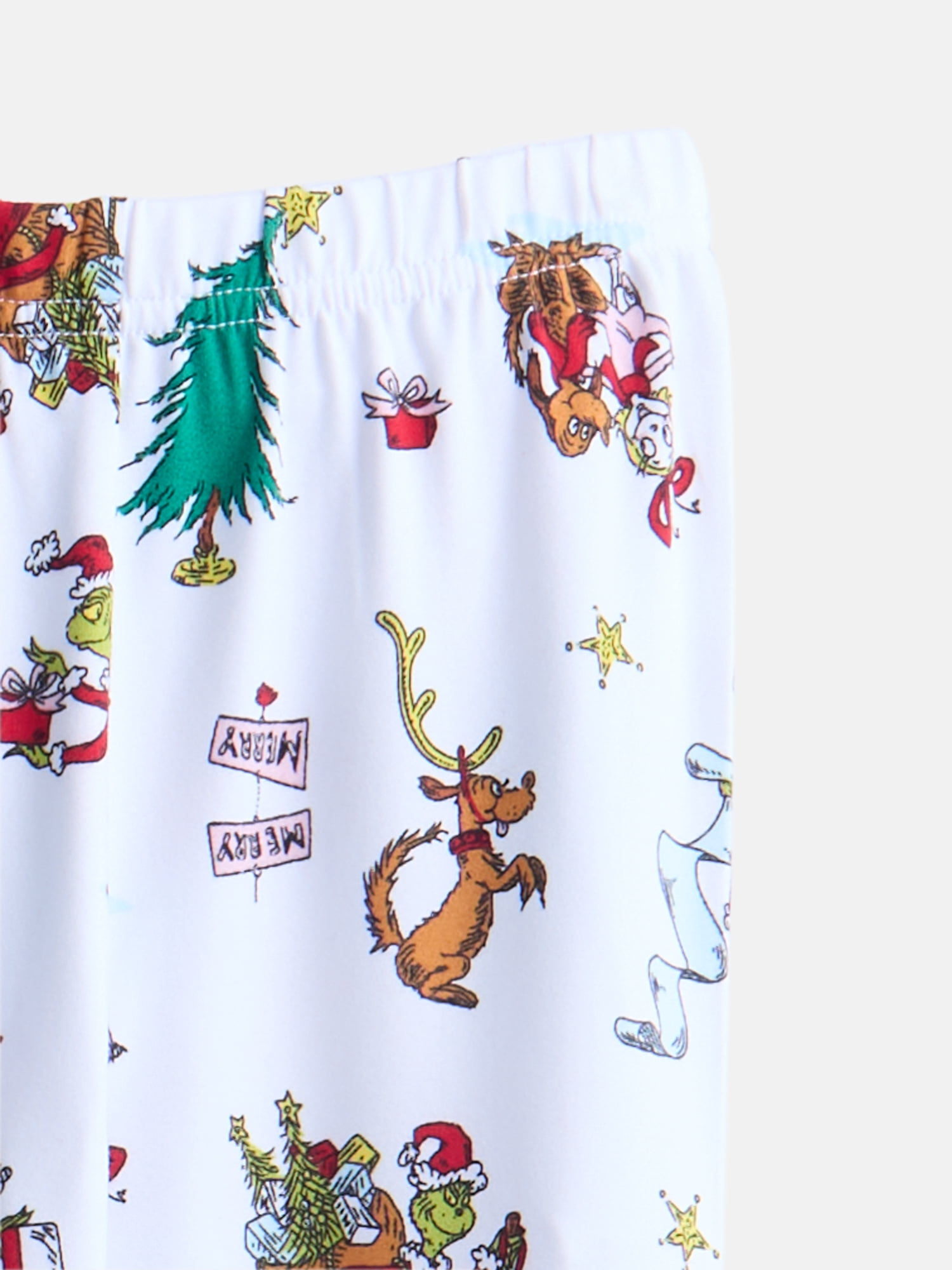 Dr. Seuss Grinch Unisex Kids Matching Family Pajamas Top and Pants Set, 2-Piece, Sizes 6-12