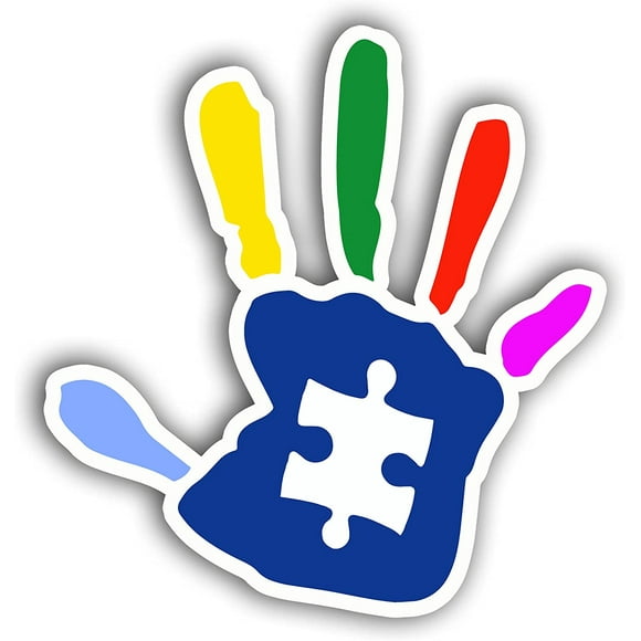 Autism Sticker for Car - Hand Puzzle Vinyl for Cars, Windows, Laptops, Notebooks, Waterproof (5 Inches x 5 Inches)