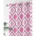 thumbnail image 2 of Pink Thermal Insulated Blackout Curtains for Bedroom 45 Length Morocco Geometric Abstract Room Darkening Curtain 1 Panel Grommet Window Curtain Drape for Living Room Nursery Room, 2 of 7