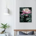 thumbnail image 4 of JEUXUS  Zen Canvas Wall Art Pink Lotus Flower Paintings Black White and Pink Floral Water Lily Picture for Bathroom Wall Decor Framed (Lotus Flower 3), 4 of 5