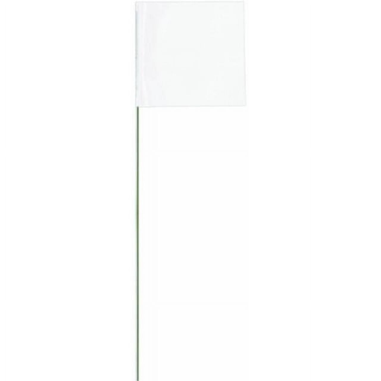swanson fw15100 2-inch by 3-inch marking flags with 15-inch wire staffs, white 100-pack