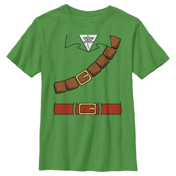 Boy's Nintendo Halloween Link Belt Costume Graphic Tee Kelly Green Small