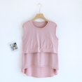 thumbnail image 4 of SDNall Blouse pour Femmes Unie Décontractée Mode Col Rond Régulière Sans Manches Hauts de Nuit, 4 of 9