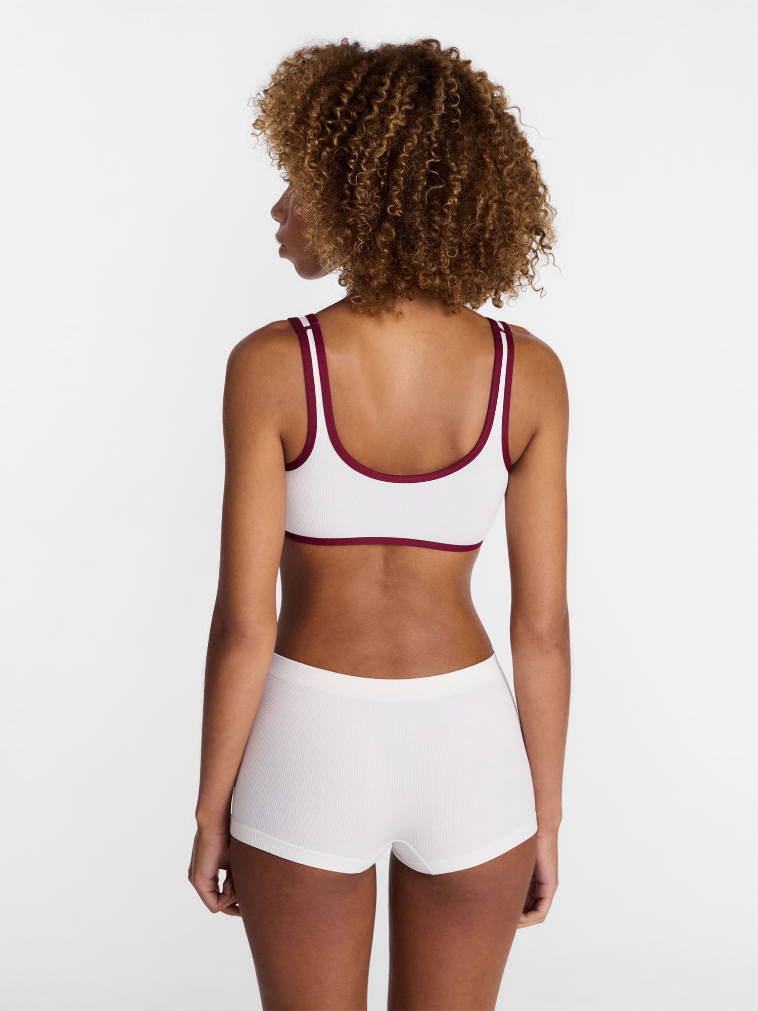 No Boundaries Seamless Scoop Neck Bralette and Boyshorts Set, 2 Piece, Women's XS-XXXL