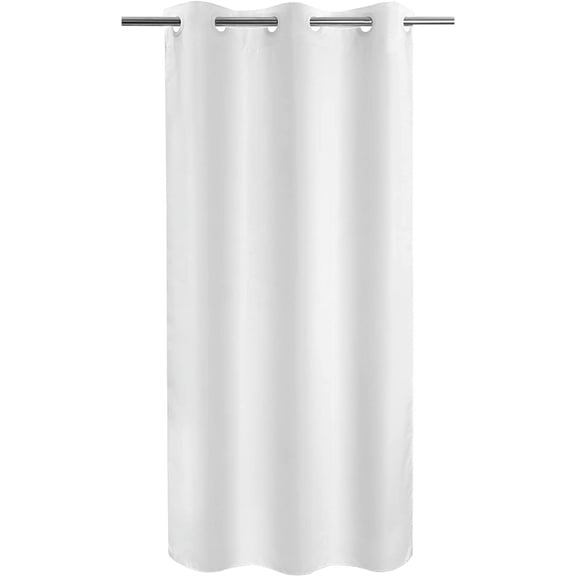 No Hook Stall Shower Curtain Soft Microfiber Fabric Hotel Grade Waterproof Machine Washable 42 in W x 74 in L White