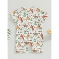 thumbnail image 2 of nvzhuang Baby Girl Boy Romper, Sleeve Round Neck Bull/ Cactus/ Horse Print Summer Short Jumpsuit, 2 of 9
