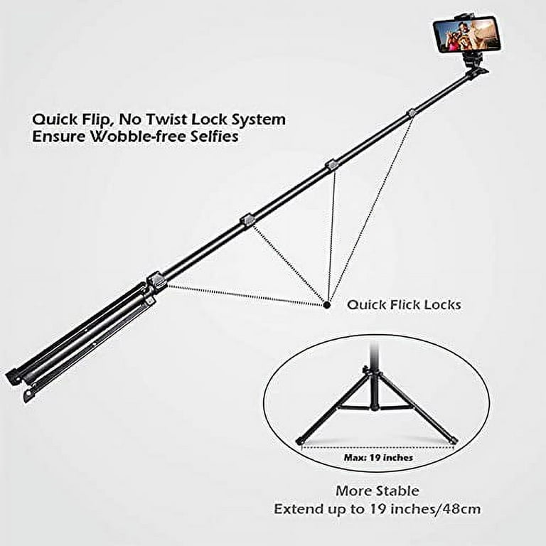 Selfie Stick Tripod with Remote Phone Recording Stand, Travel Tripod for  iPhone Cell Phones, Cellphone Filming Tripod Travel Necessories Gift for  Men Women, Tripode para Celulares Tripie para Celular 