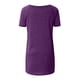 thumbnail image 5 of ICHUANYI Clearance Women's Summer Solid V Neck Loose Short Sleeve Tops T-shirt Blouse(Purple, M) ICHUANYI WER2023080708996, 5 of 5