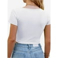 thumbnail image 2 of Lightweight Crop Tops Stretchy Slim Fit Workout Shirts for Women, 2 of 6