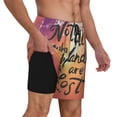thumbnail image 2 of Kdxio Not All Who Wander Are Lost Print Men'S Swim Trunks With Compression Liner 7 Inch Inseam Quick Dry Swim Shorts, 2 of 7