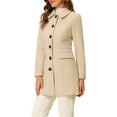 thumbnail image 4 of INSPIRE CHIC Women's Peter Pan Collar Single Breasted Mid Length Overcoat, 4 of 6