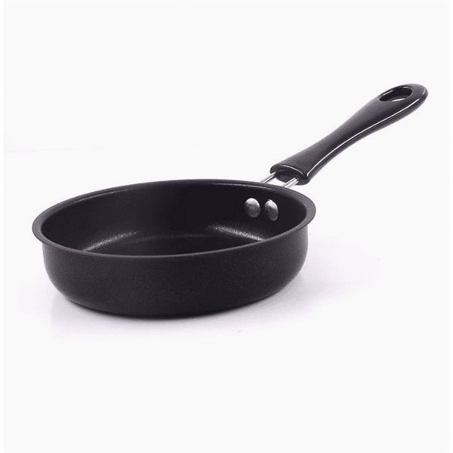Cast Iron Mini Frying Pan,9.8\" Non-Stick Skillet for Eggs,Pancakes,Stir-Fry,Smoke-Free Cooking,Portable Kitchen Tool,Black